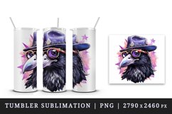 Watercolor cool glamour crow black bird superstar sparkle sunglasses print 20 oz tumbler skinny mug wrap clipart t-shirt sublimation printable design