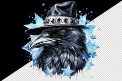 Watercolor cool glamour crow hat black bird superstar sparkle diamonds print 20oz tumbler skinny mug wrap clipart t-shirt sublimation printable design