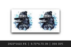 Watercolor cool glamour crow hat black bird superstar sparkle diamonds print 20oz tumbler skinny mug wrap clipart t-shirt sublimation printable design