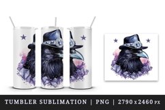 Watercolor cool glamour crow hat black bird superstar sparkle print 20 oz tumbler skinny mug wrap clipart t-shirt sublimation printable design