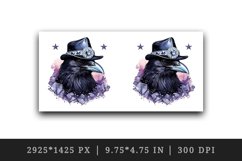 Watercolor cool glamour crow hat black bird superstar sparkle print 20 oz tumbler skinny mug wrap clipart t-shirt sublimation printable design