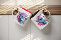 Watercolor cool glamour dragon fantasy animal superstar sunglasses sparkle 20 oz tumbler skinny mug wrap clipart t-shirt sublimation printable design