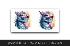 Watercolor cool glamour dragon fantasy animal superstar sunglasses sparkle 20 oz tumbler skinny mug wrap clipart t-shirt sublimation printable design