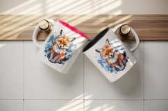 Watercolor cool glamour fox funny superstar wild animal sparkle print 20 oz tumbler skinny mug wrap clipart t-shirt sublimation printable design