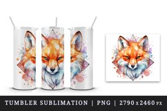 Watercolor cool glamour fox funny superstar wild animal sparkle print 20 oz tumbler skinny mug wrap clipart t-shirt sublimation printable design