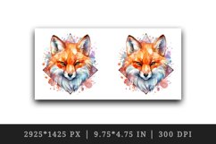 Watercolor cool glamour fox funny superstar wild animal sparkle print 20 oz tumbler skinny mug wrap clipart t-shirt sublimation printable design