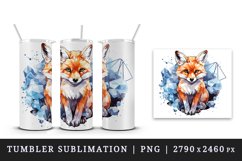 Watercolor cool glamour fox funny superstar wild animal sparkle print 20 oz tumbler skinny mug wrap clipart t-shirt sublimation printable design