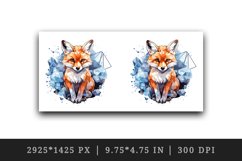 Watercolor cool glamour fox funny superstar wild animal sparkle print 20 oz tumbler skinny mug wrap clipart t-shirt sublimation printable design