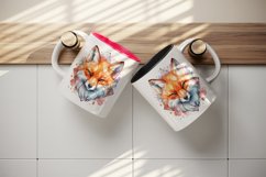 Watercolor cool glamour fox funny superstar wild animal sparkle print 20 oz tumbler skinny mug wrap clipart t-shirt sublimation printable design