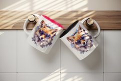 Watercolor cool glamour fox superstar wild animal sparkle sunglasses print 20 oz tumbler skinny mug wrap clipart t-shirt sublimation printable design