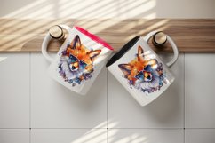 Watercolor cool glamour fox superstar wild animal sparkle sunglasses print 20 oz tumbler skinny mug wrap clipart t-shirt sublimation printable design