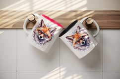 Watercolor cool glamour fox superstar wild animal sparkle sunglasses print 20 oz tumbler skinny mug wrap clipart t-shirt sublimation printable design