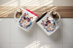 Watercolor cool glamour hamster funny superstar animal glasses stars print 20 oz tumbler skinny mug wrap clipart t-shirt sublimation printable design