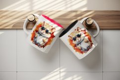 Watercolor cool glamour hamster funny superstar animal sunglasses print 20 oz tumbler skinny mug wrap clipart t-shirt sublimation printable design