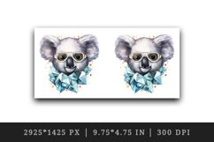 Watercolor cool glamour koala funny superstar animal sunglasses stars print 20 oz tumbler skinny mug wrap clipart t-shirt sublimation printable design