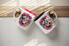 Watercolor cool glamour lion funny superstar wild animal sunglasses print 20 oz tumbler skinny mug wrap clipart t-shirt sublimation printable design