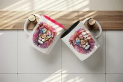 Watercolor cool glamour lion superstar wild animal sunglasses stars print 20 oz tumbler skinny mug wrap clipart t-shirt sublimation printable design