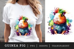 Watercolor cute cool guinea pig, superstar with guitar, detective, chef t-shirt sublimation print designs bundle