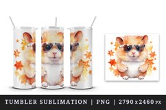 Watercolor cool hamster funny superstar animal sunglasses stars print 20 oz tumbler skinny mug wrap clipart t-shirt sublimation printable design
