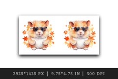 Watercolor cool hamster funny superstar animal sunglasses stars print 20 oz tumbler skinny mug wrap clipart t-shirt sublimation printable design