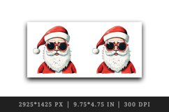 Watercolor cool Santa Claus sunglasses Christmas hat New Year winter snow 20 oz tumbler skinny mug wrap clipart t-shirt sublimation printable design