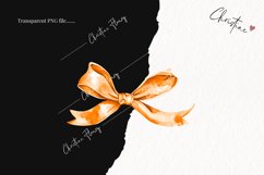 Watercolor Orange Coquette Bow | Fall PNG Product Image 2