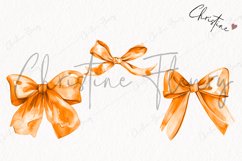 Watercolor Orange Coquette Bow | Fall PNG Product Image 3