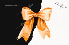 Watercolor Orange Coquette Bow | Fall PNG Product Image 2