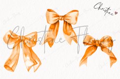 Watercolor Orange Coquette Bow | Fall PNG Product Image 3