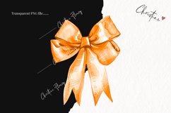 Watercolor Orange Coquette Bow | Fall PNG Product Image 2