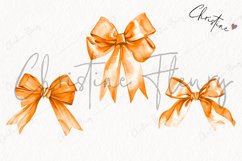 Watercolor Orange Coquette Bow | Fall PNG Product Image 3