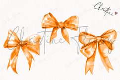 Watercolor Orange Coquette Bow | Fall PNG Product Image 3