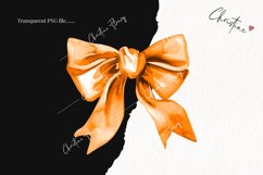 Watercolor Orange Coquette Bow | Fall PNG Product Image 2