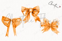 Watercolor Orange Coquette Bow | Fall PNG Product Image 3