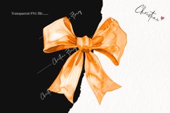 Watercolor Orange Coquette Bow | Fall PNG Product Image 2