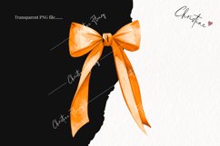 Watercolor Orange Coquette Bow | Fall PNG Product Image 2