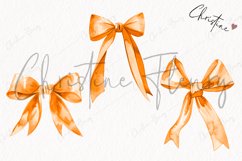 Watercolor Orange Coquette Bow | Fall PNG Product Image 3