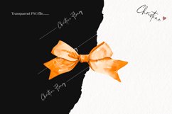 Watercolor Orange Coquette Bow | Fall PNG Product Image 2