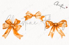 Watercolor Orange Coquette Bow | Fall PNG Product Image 3