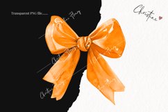 Watercolor Orange Coquette Bow | Fall PNG Product Image 2