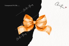 Watercolor Orange Coquette Bow | Fall PNG Product Image 2