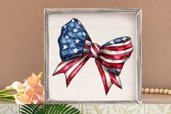 Watercolor 4th Of July Coquette Bow Clipart Bundle Product Image 3