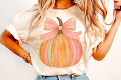 Fall Coquette Pumpkin PNG, Pumpkin Fall Bow PNG, Autumn PNG Product Image 2