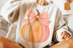 Fall Coquette Pumpkin PNG, Pumpkin Fall Bow PNG, Autumn PNG Product Image 3
