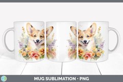 GorgeousWild Flowers Corgis Mug Wrap design.