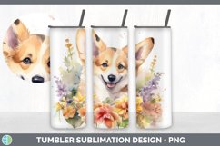 GorgeousWild Flowers Corgis Tumbler design.