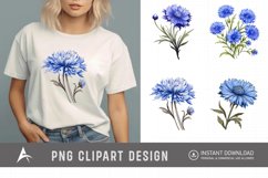 Watercolor Cornflowers Clipart Product Image 1