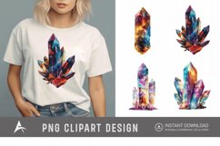 Watercolor Cosmic Crystals Clipart Product Image 1