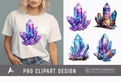 Watercolor Cosmic Crystals Clipart Product Image 1