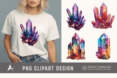 Watercolor Cosmic Crystals Clipart Product Image 1